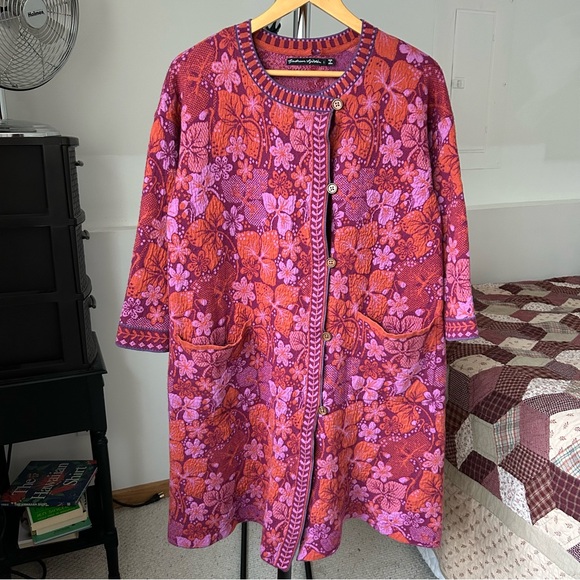 Gudrun Sjoden Jackets & Blazers - Gudrun Sjoden Ottilia Floral Knjt Coat Jacket Women’s Large